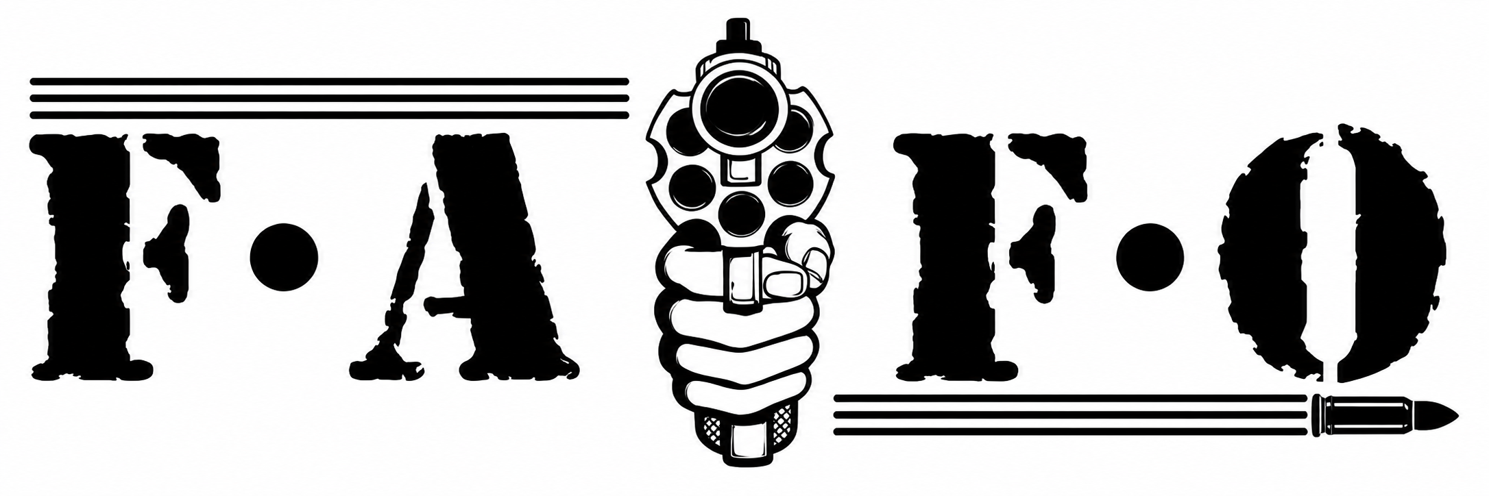 Distressed FAFO revolver sticker template